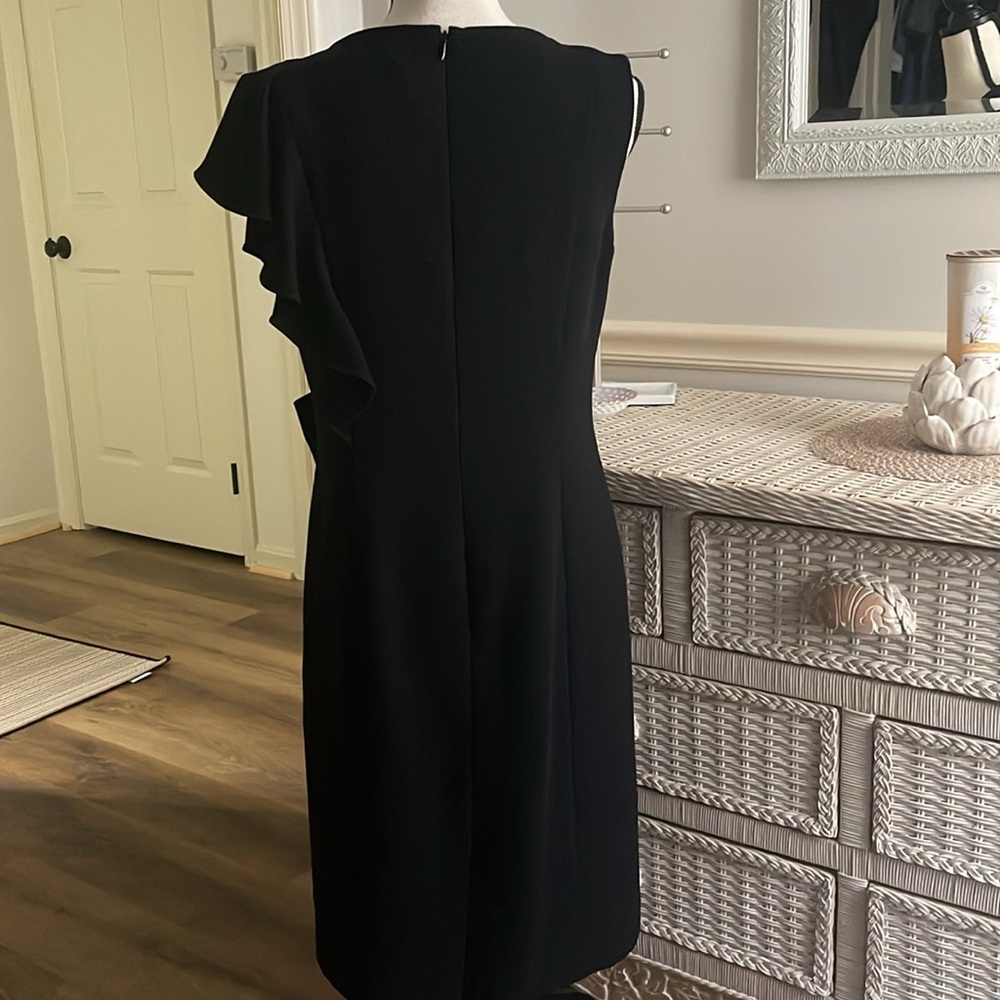 Rikki Freeman for Terri John Black Formal Asymmetrical Dress with Bow Size 10 - Picture 7 of 16